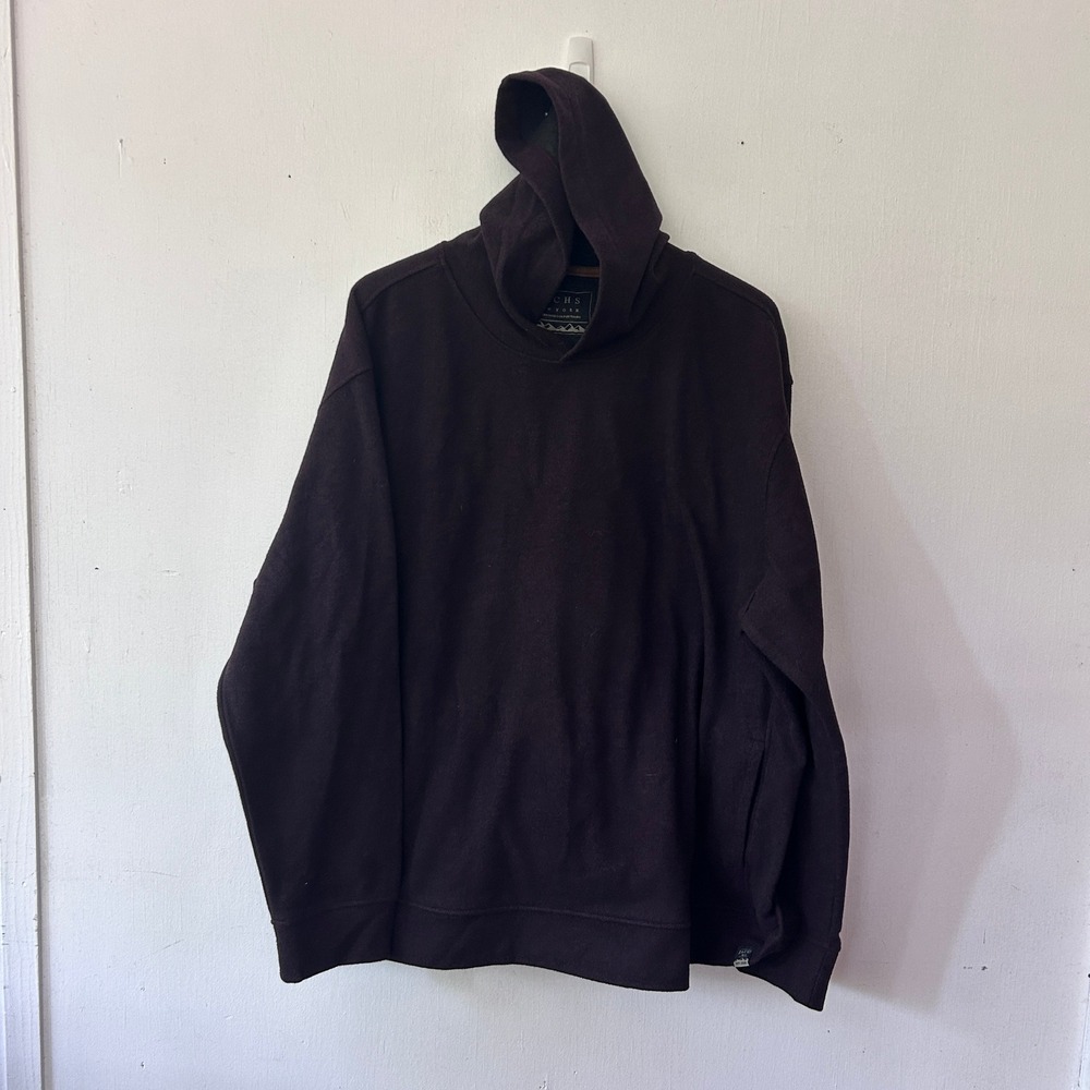 Jachs New York Mens XXL Hoodie Heavyweight Burgundy Wool Blend Pullover